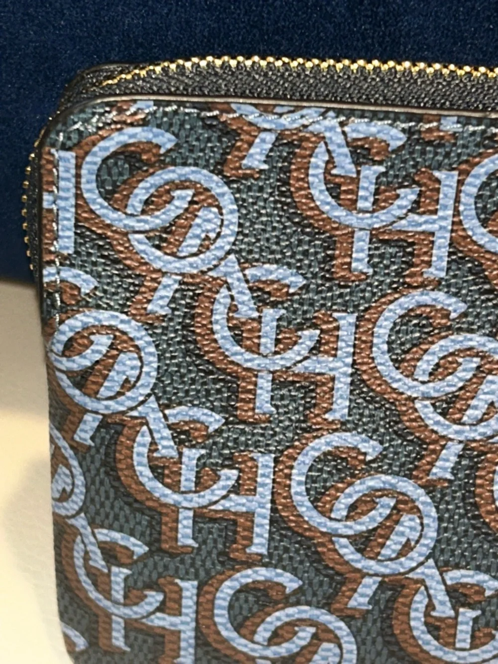 Coach Monogram Wristlet - Blue & Brown - Picture 3 of 10